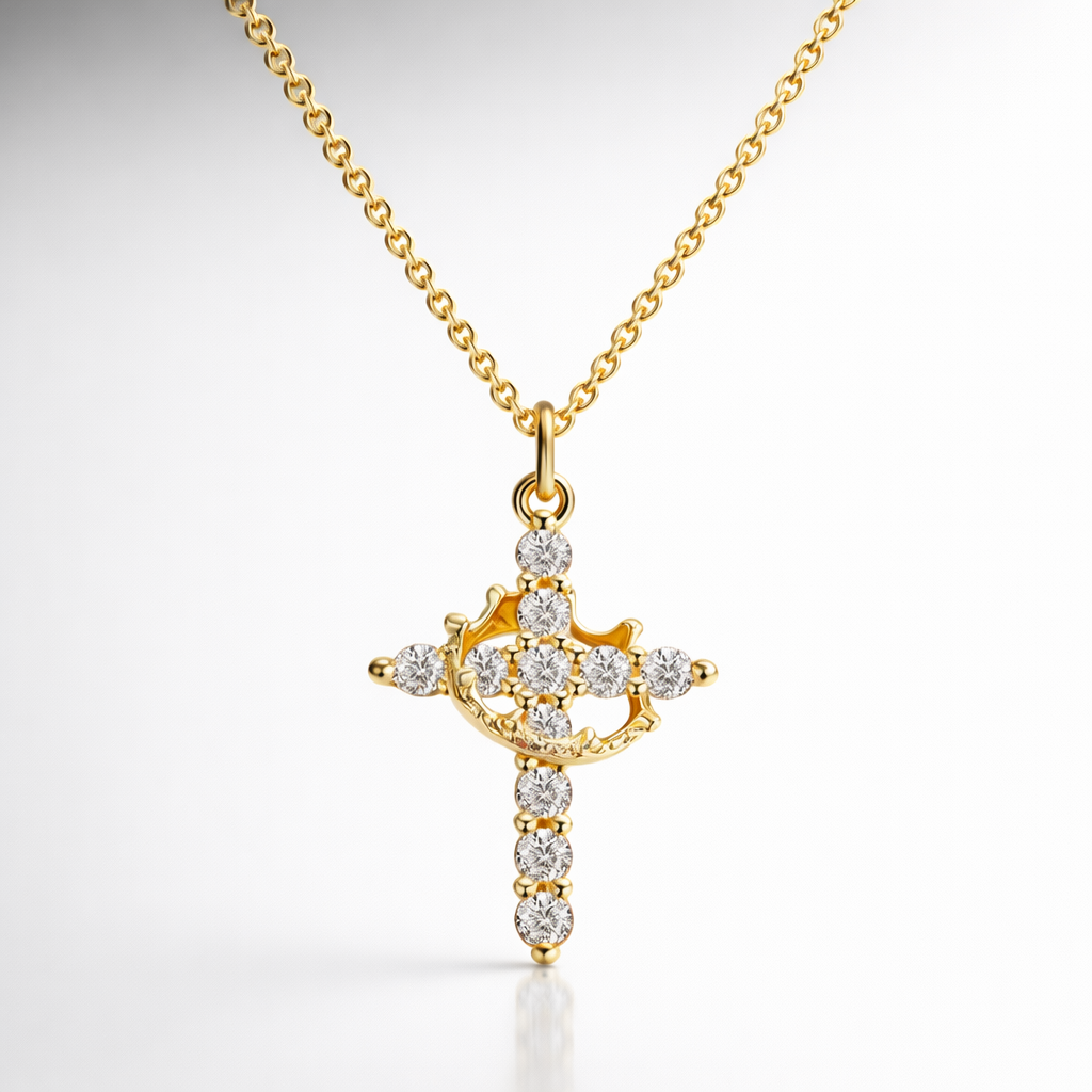 Crown Cross Faith Necklace