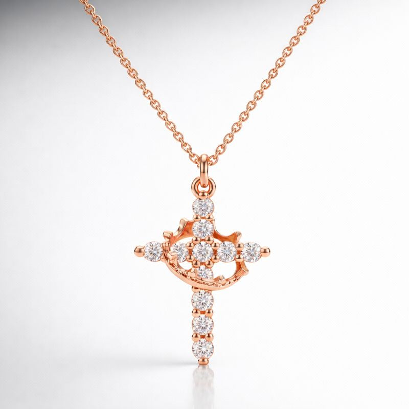 Crown Cross Faith Necklace